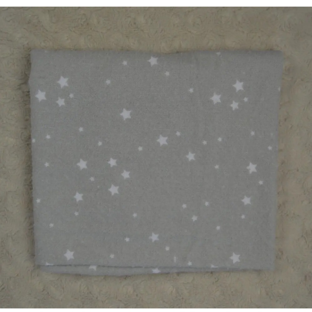 Parent's Choice Gray White Star Print Baby Receiving Blanket Flannel